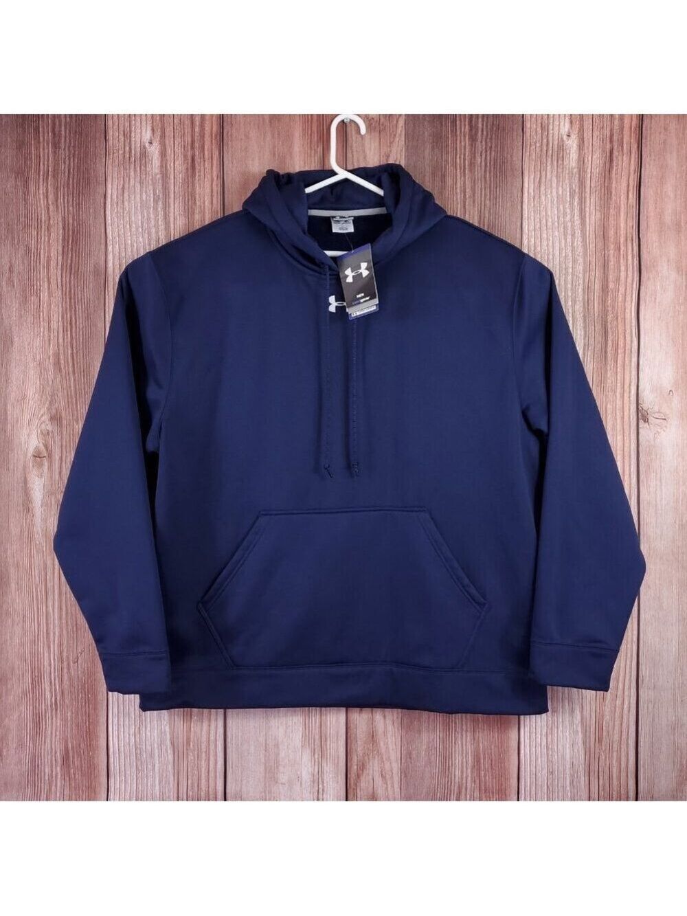 NWT Vintage Under Armour ColdGear Hoodie Mens XXL Navy Blue Old School Deadstock